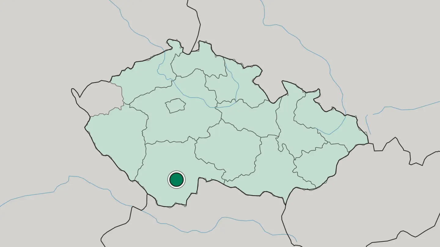 Map of České Budějovice in Czech Republic