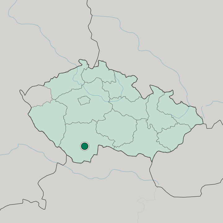 Map showing České Budějovice — In Czech Republic