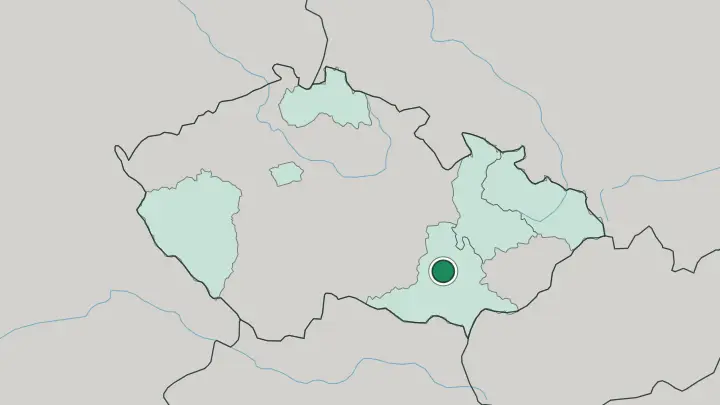 Map of Brno in Czech Republic