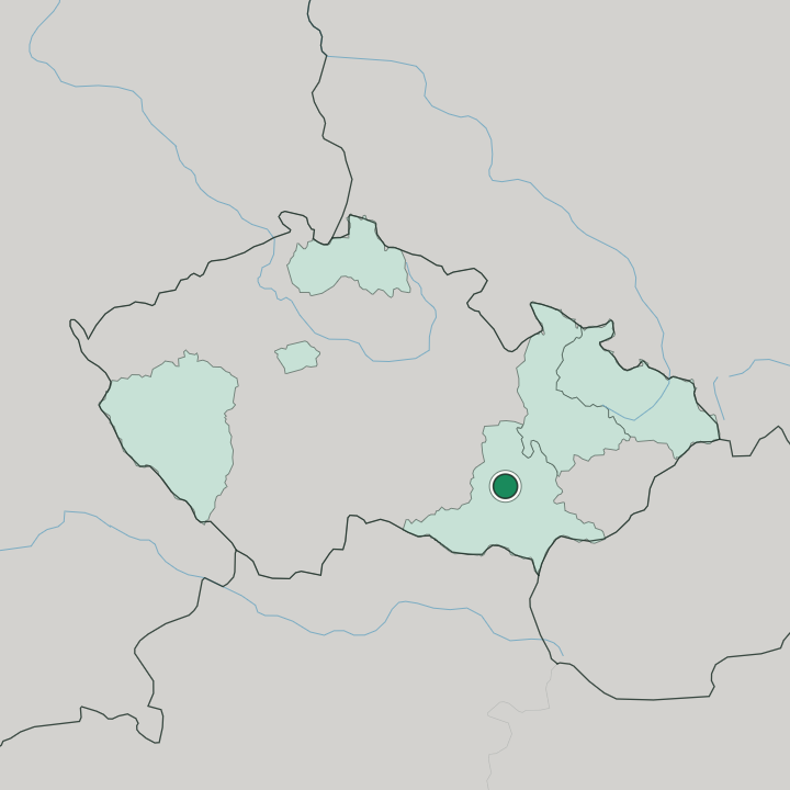 Map showing Brno — In Czech Republic