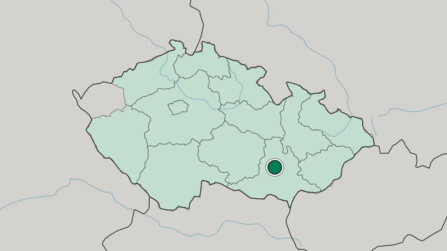 Map of Brno in Czech Republic