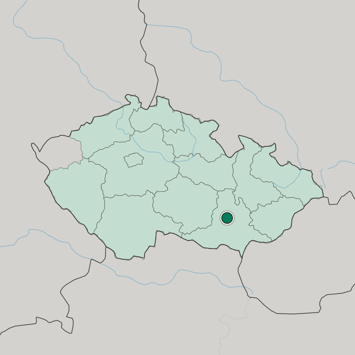 Map showing Brno — In Czech Republic