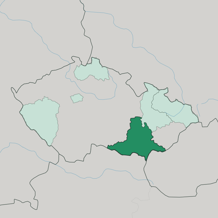 Map showing Jihomoravský kraj — In Czech Republic