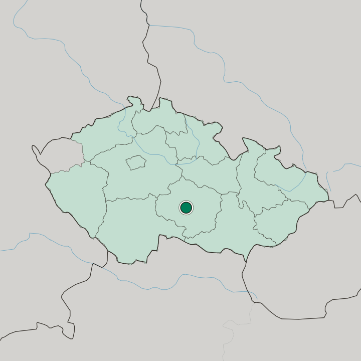 Map showing Jihlava — In Czech Republic