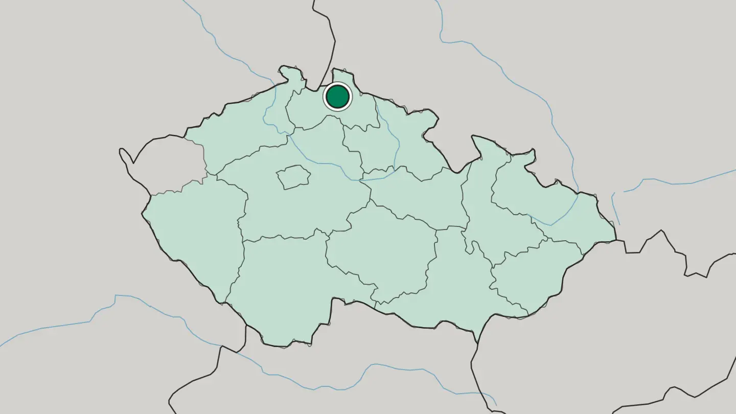 Map of Liberec in Czech Republic