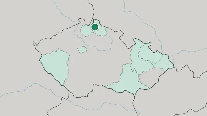 Map of Liberec in Czech Republic