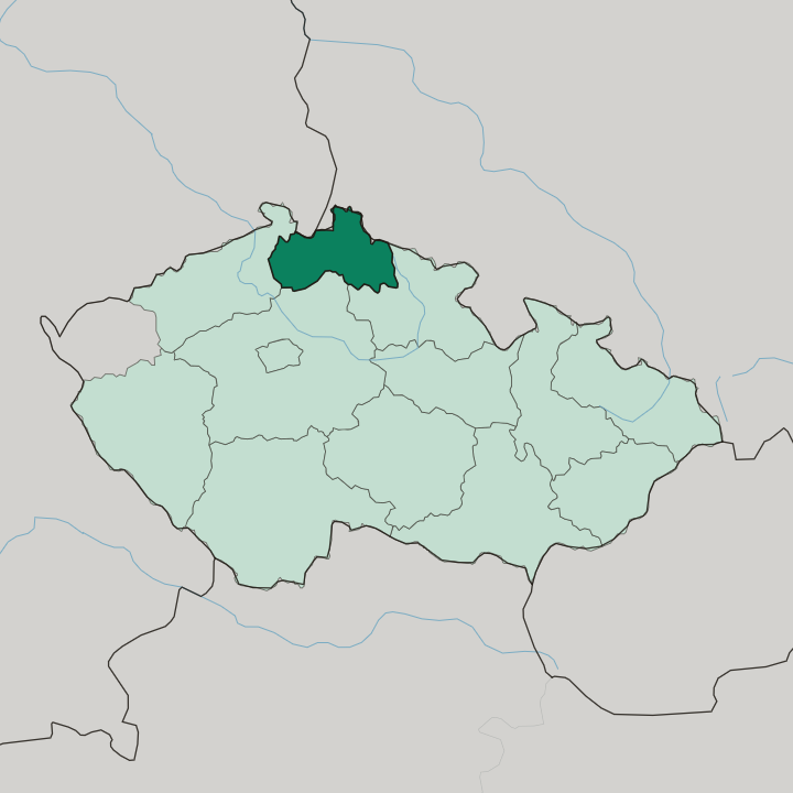 Map showing Liberecký kraj — In Czech Republic