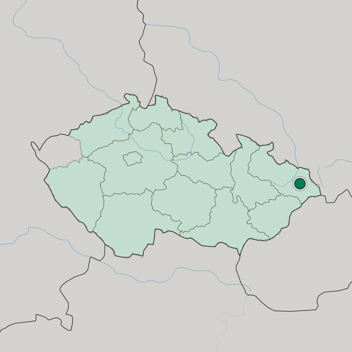 Map showing Frýdek-Místek — In Czech Republic