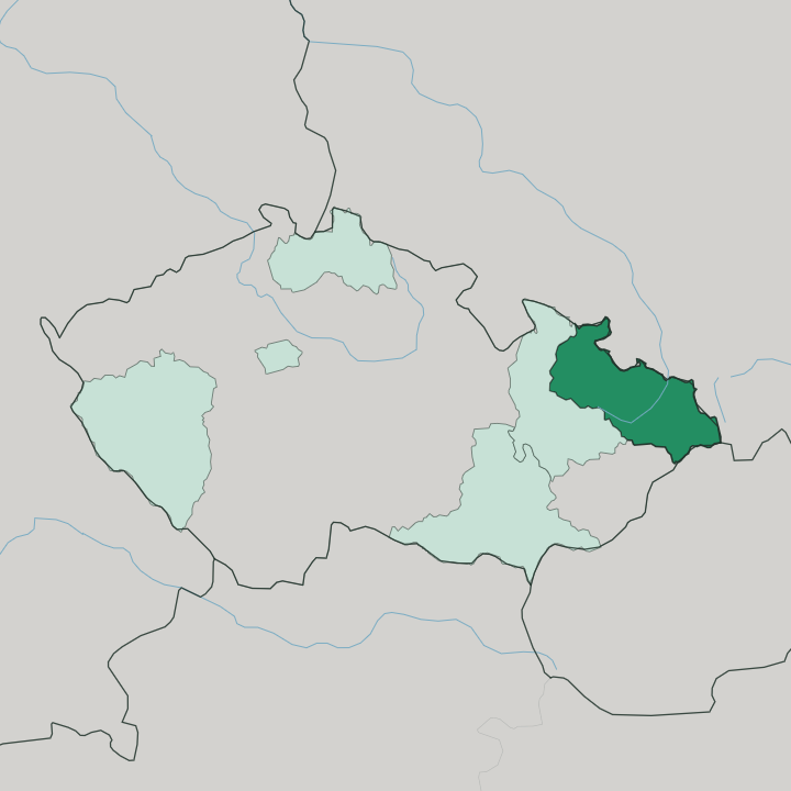 Map showing Moravskoslezský kraj — In Czech Republic