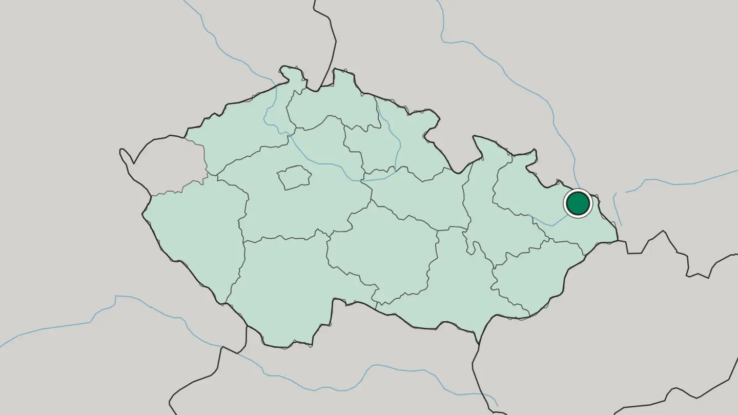 Map of Ostrava in Czech Republic