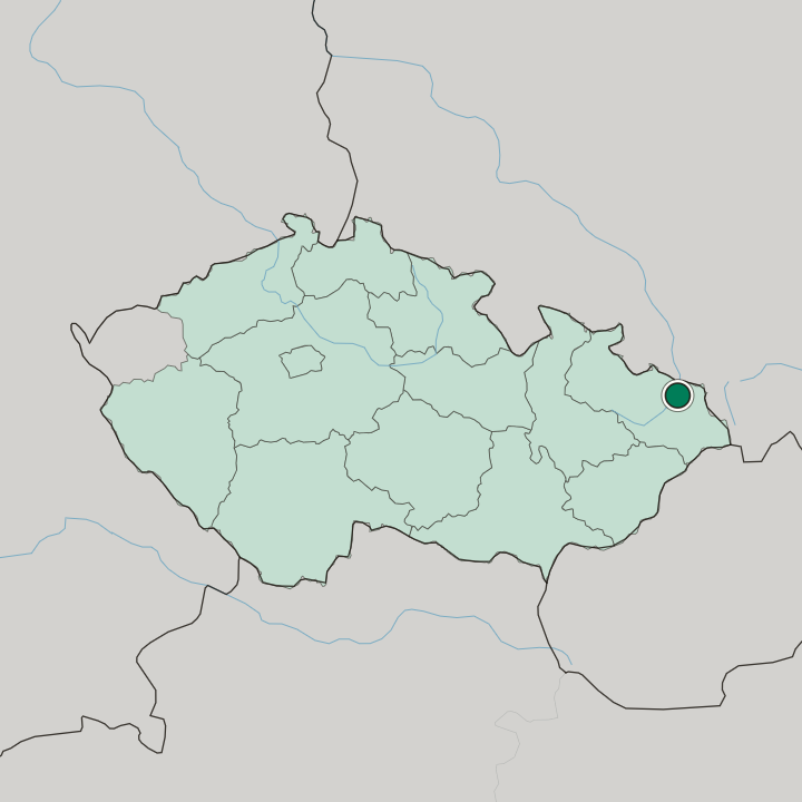 Map showing Ostrava — In Czech Republic