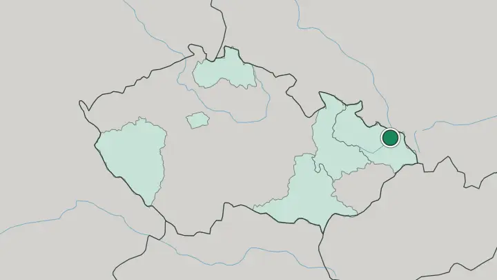 Map of Ostrava in Czech Republic