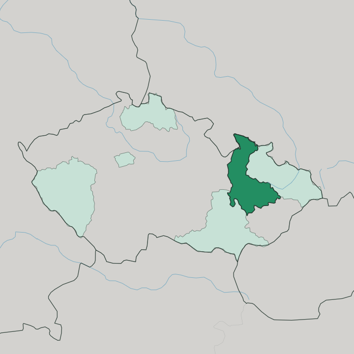 Map showing Olomoucký kraj — In Czech Republic