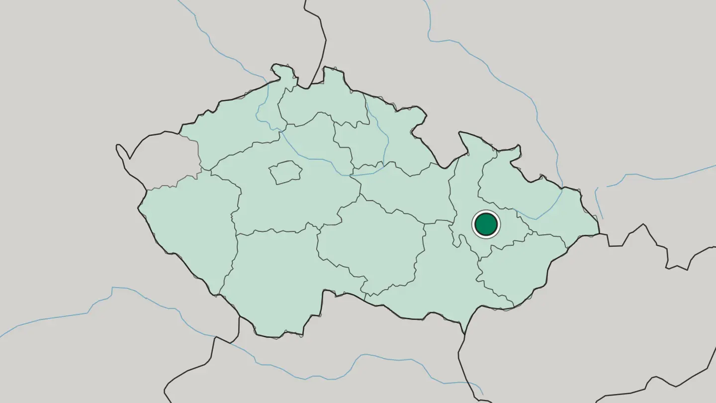 Map of Olomouc in Czech Republic