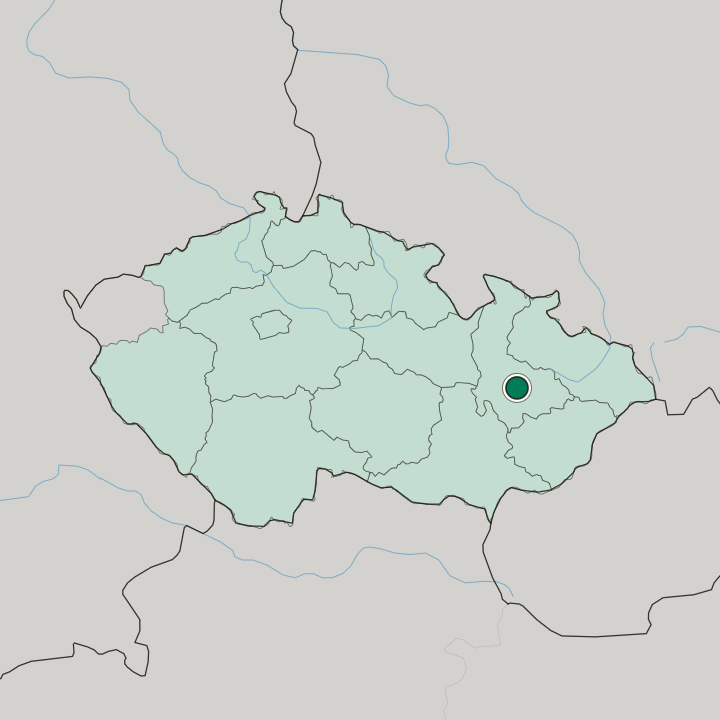 Map showing Olomouc — In Czech Republic