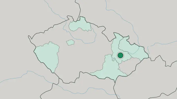 Map of Olomouc in Czech Republic