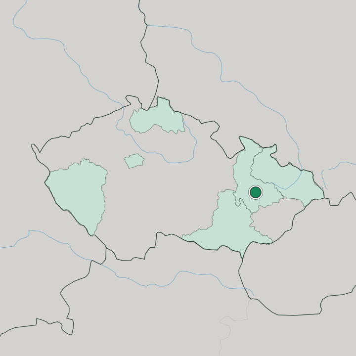 Map showing Olomouc — In Czech Republic