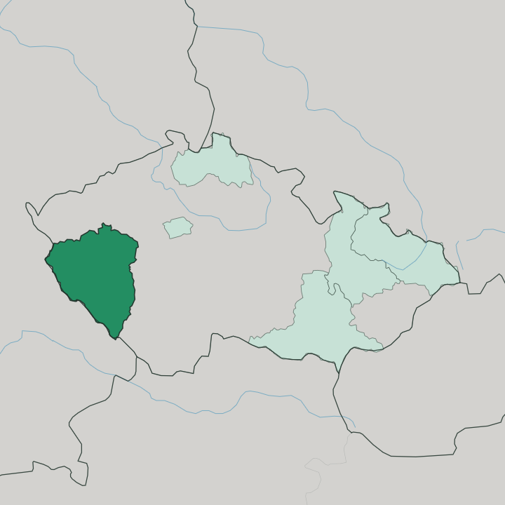 Map showing Plzeňský kraj — In Czech Republic