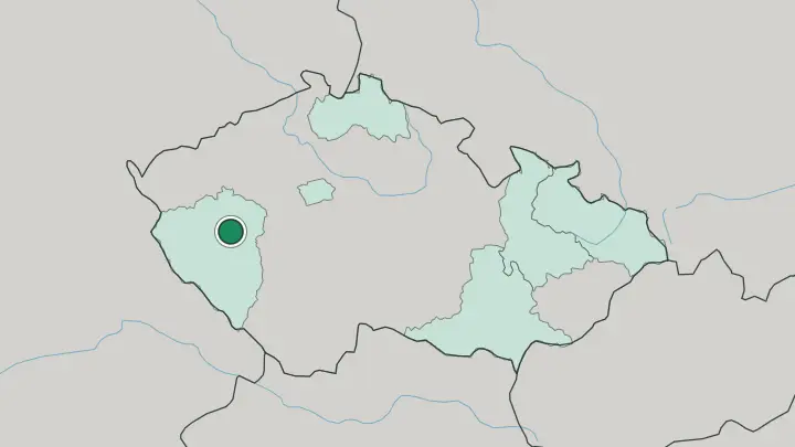 Map of Pilsen in Czech Republic