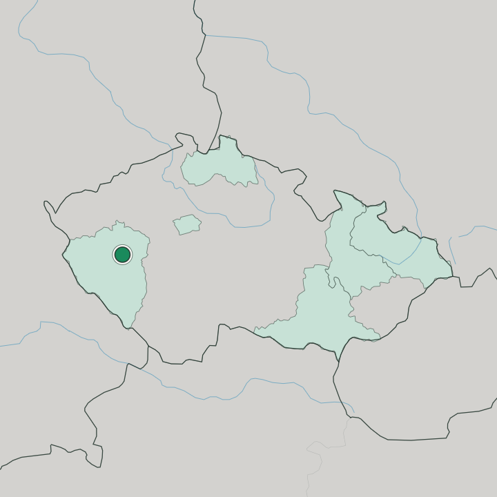 Map showing Pilsen — In Czech Republic