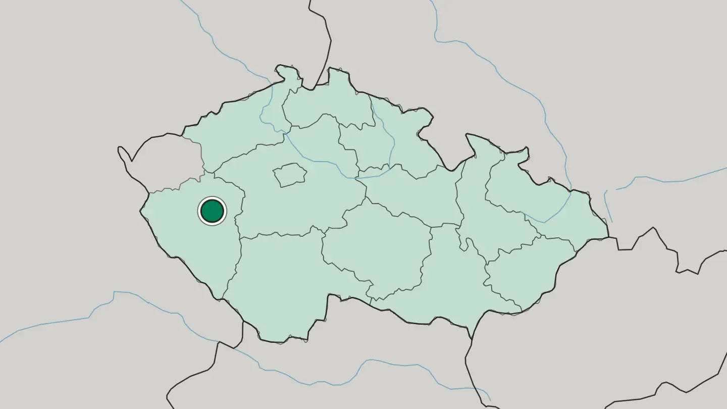 Map of Pilsen in Czech Republic