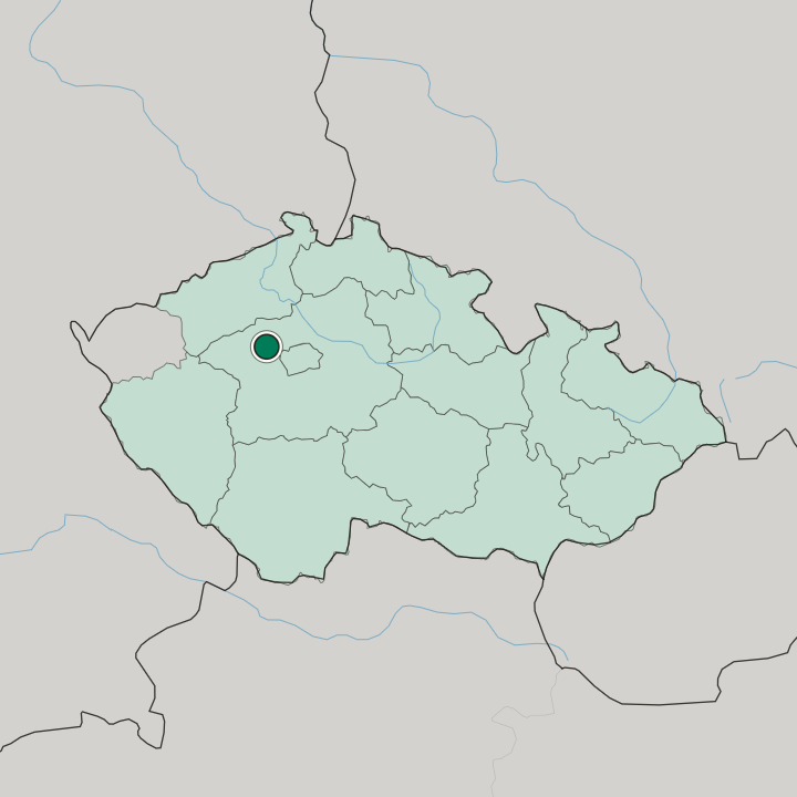 Map showing Kladno — In Czech Republic