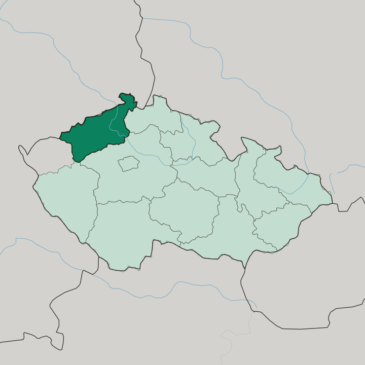 Map showing Ústecký kraj — In Czech Republic