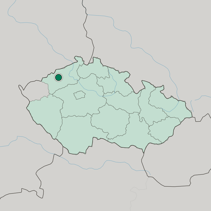 Map showing Most — In Czech Republic