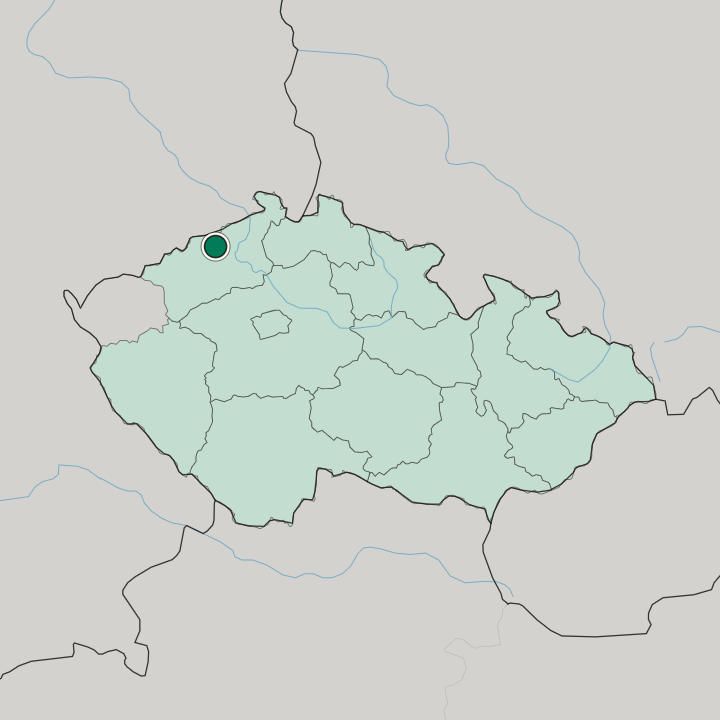 Map showing Trnovany — In Czech Republic