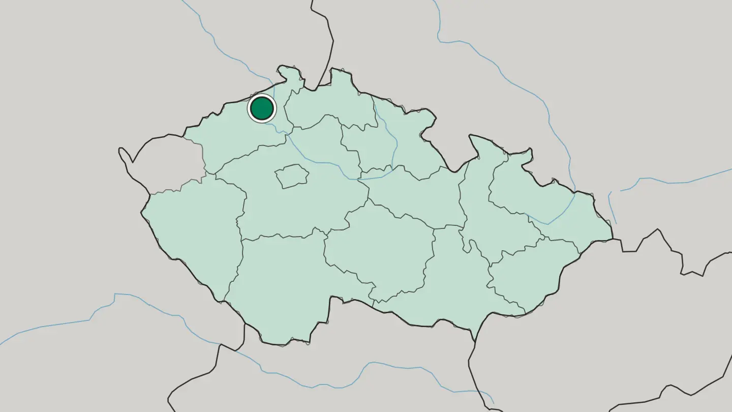 Map of Ústí nad Labem in Czech Republic
