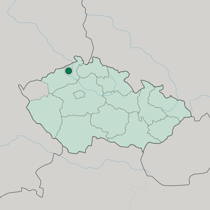 Map showing Ústí nad Labem — In Czech Republic