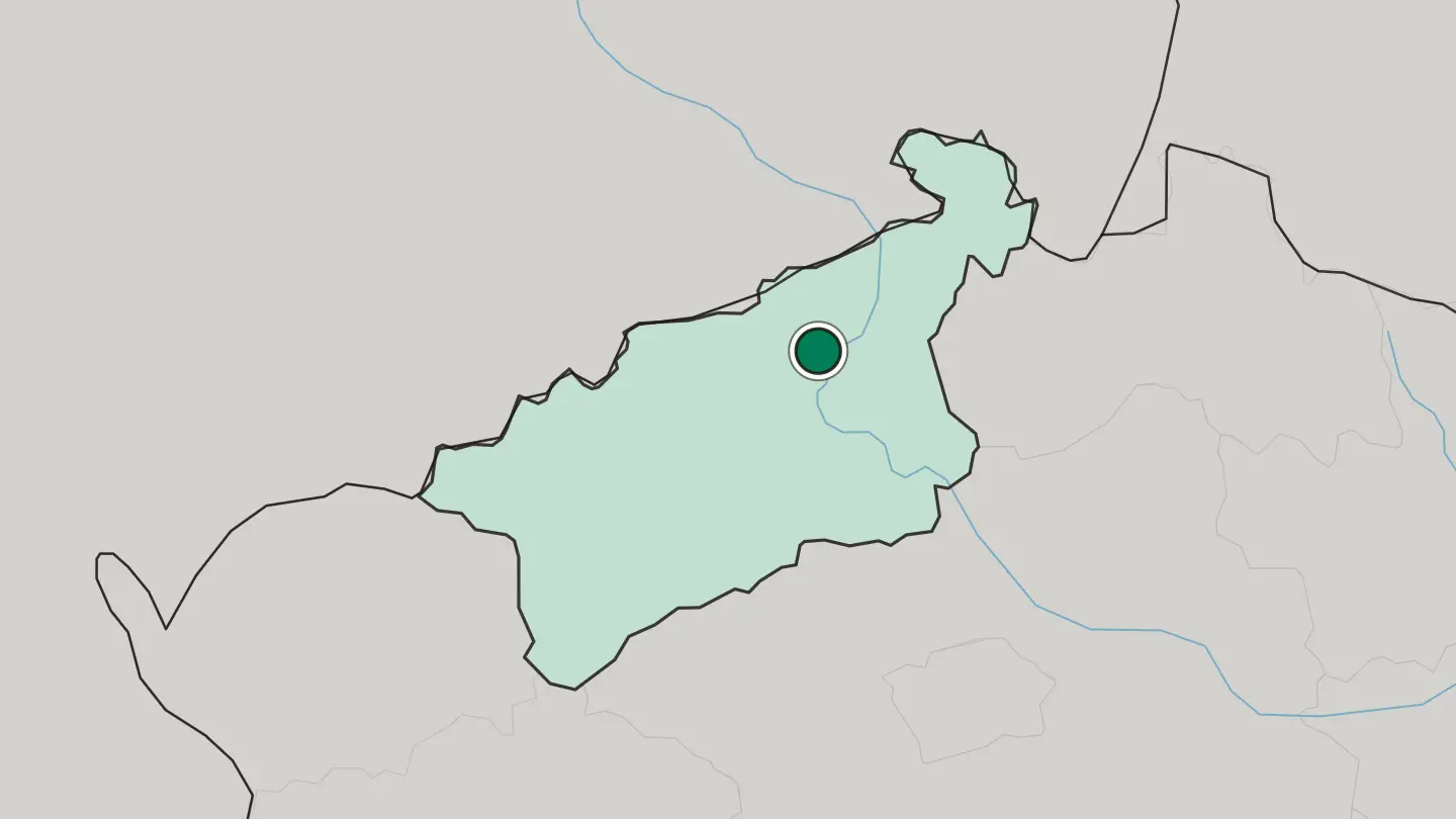 Map of Ústí nad Labem in Czech Republic