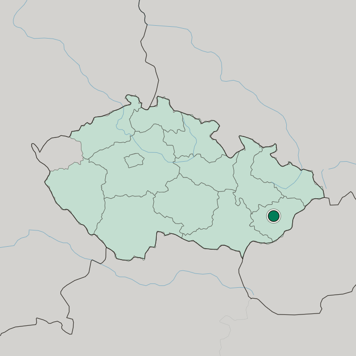 Map showing Zlín — In Czech Republic