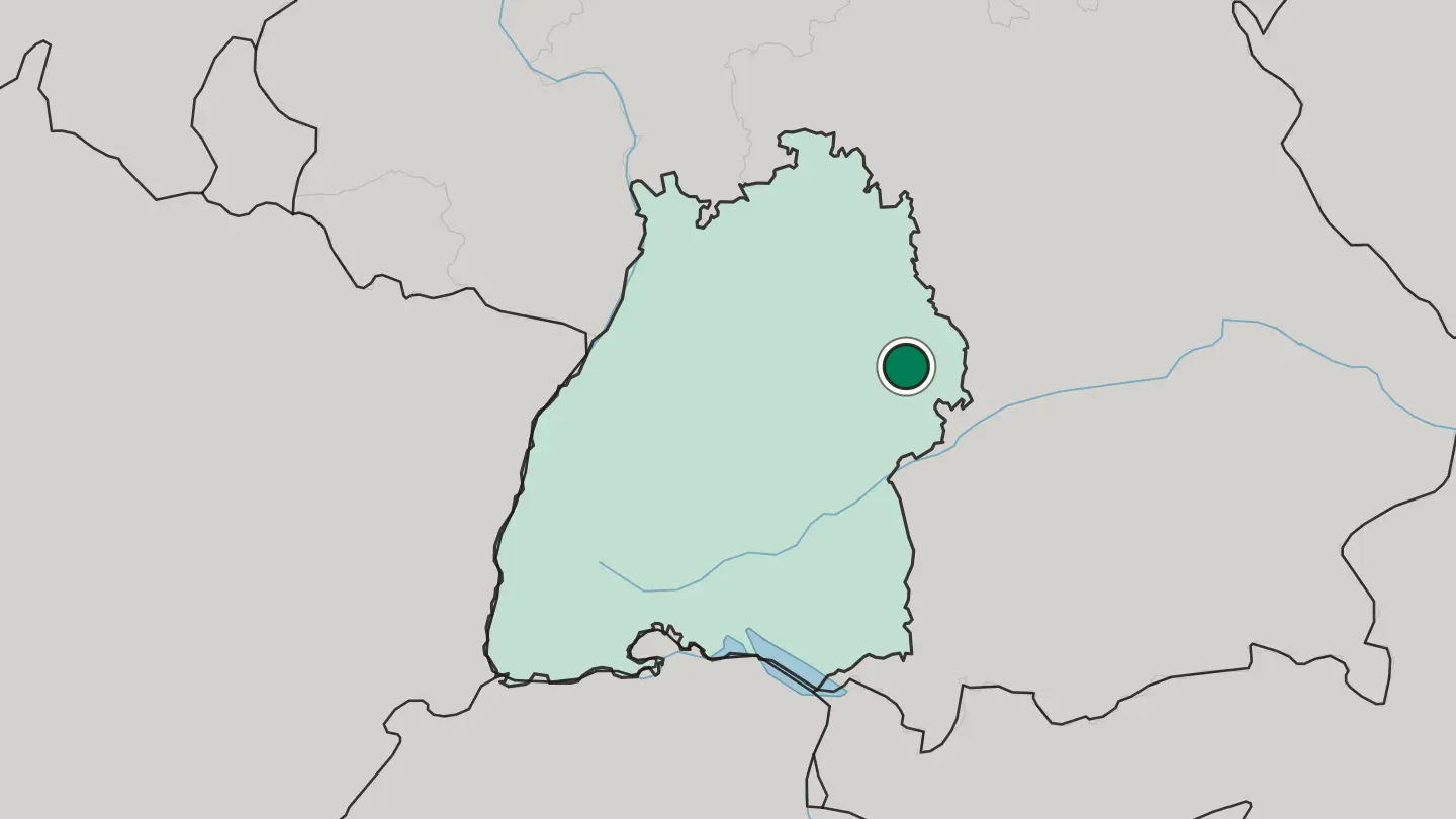 Map of Aalen in Germany