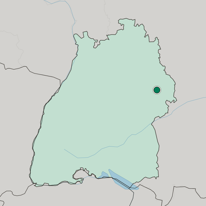 Map showing Aalen — In Baden-Württemberg