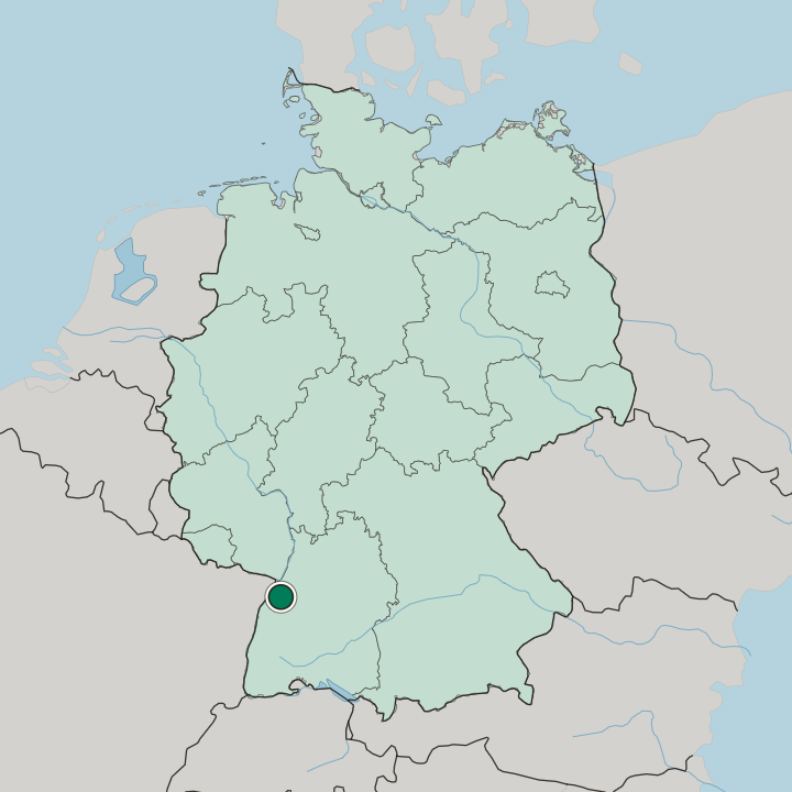 Map showing Baden-Baden — In Germany
