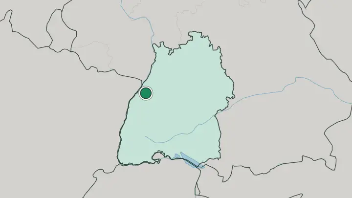 Map of Baden-Baden in Germany