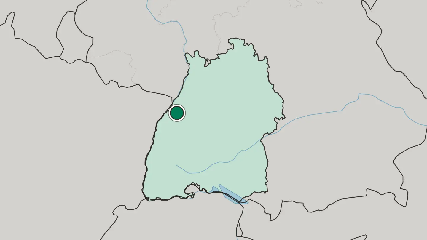 Map of Baden-Baden in Germany