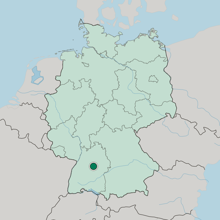 Map showing Esslingen — In Germany