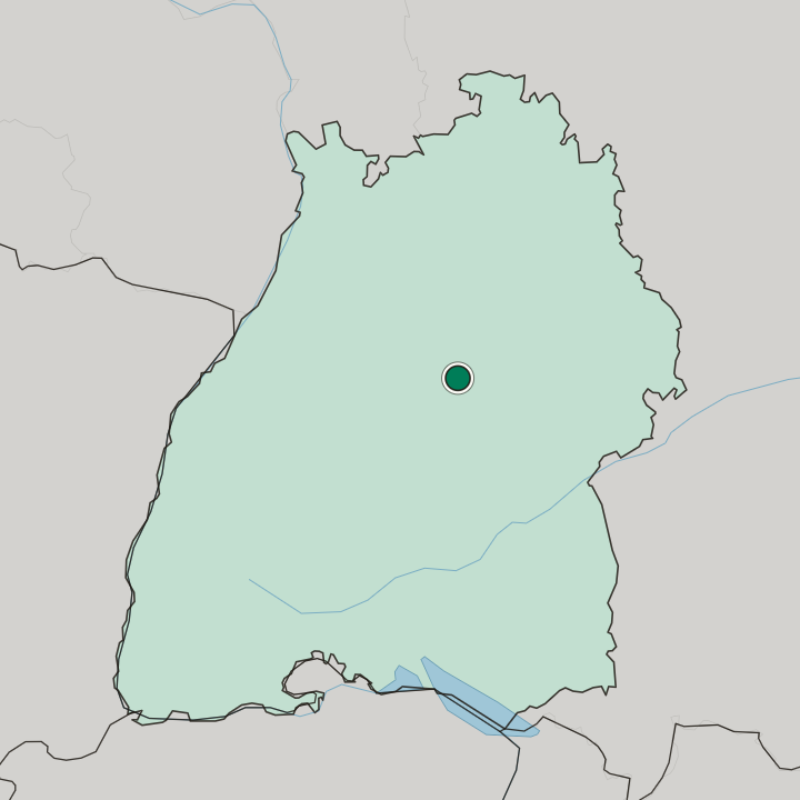 Map showing Esslingen — In Baden-Württemberg