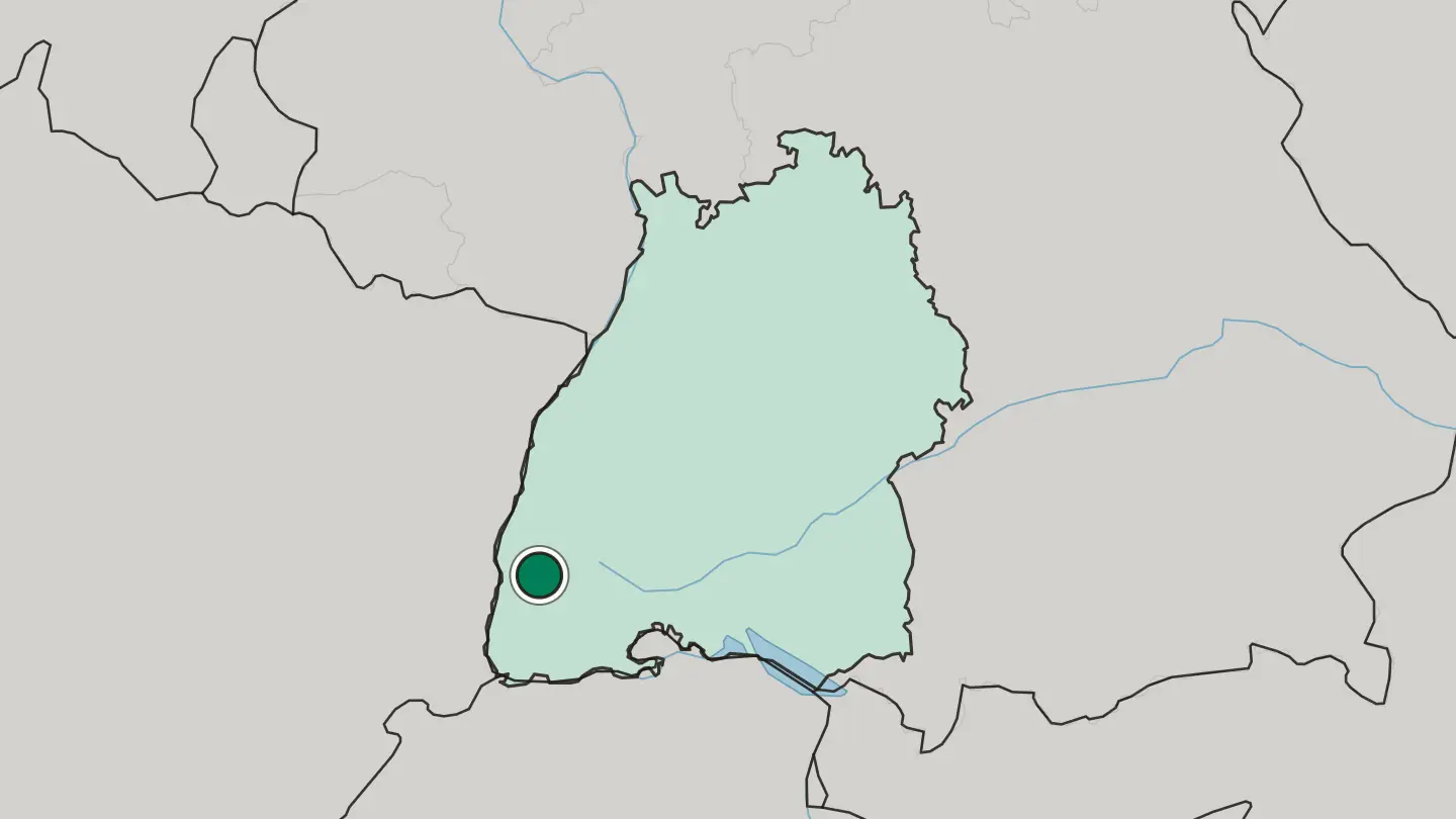 Map of Freiburg in Germany