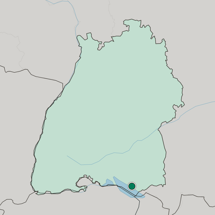 Map showing Friedrichshafen — In Baden-Württemberg