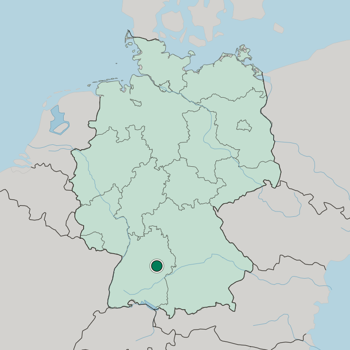Map showing Göppingen — In Germany