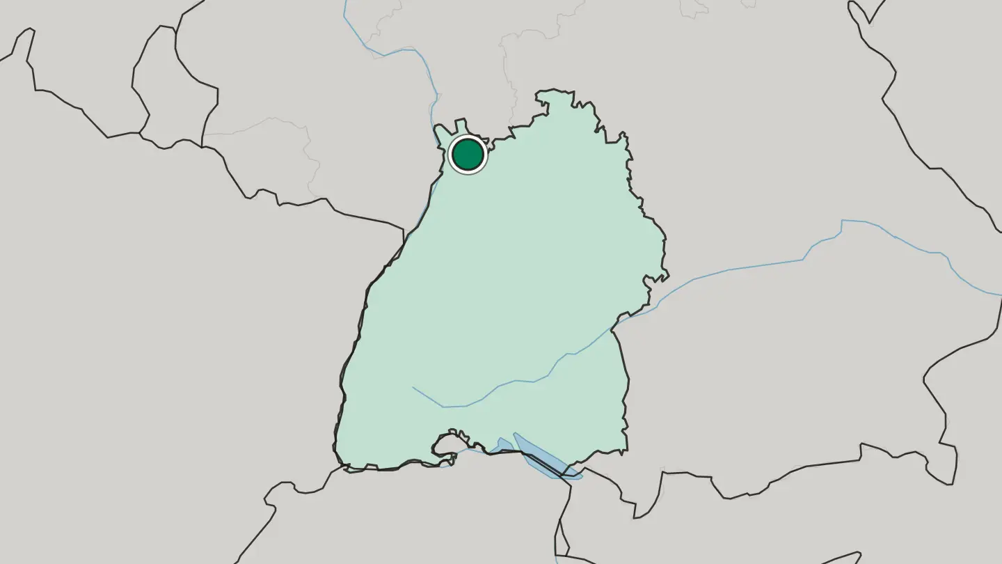 Map of Heidelberg in Germany