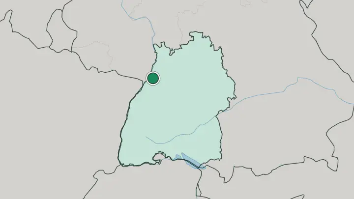 Map of Karlsruhe in Germany