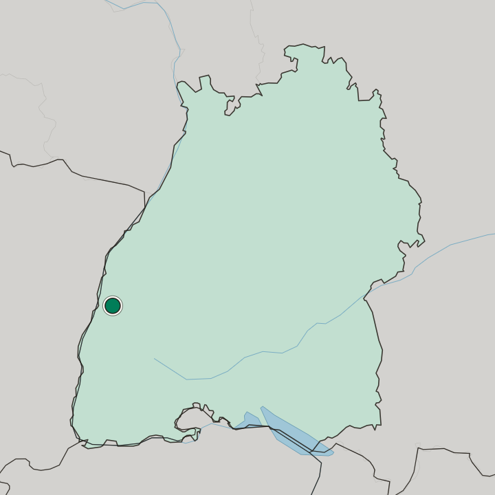 Map showing Lahr — In Baden-Württemberg