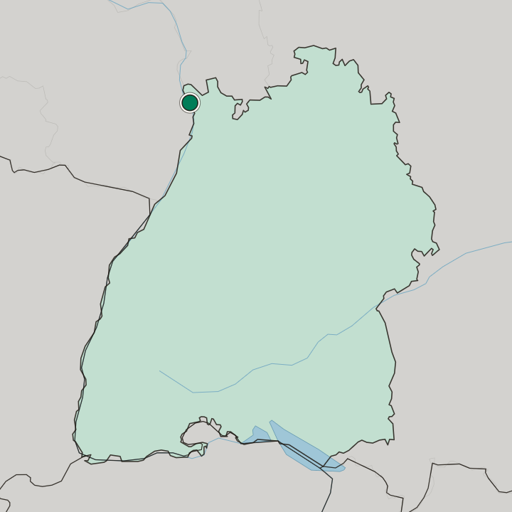 Map showing Mannheim — In Baden-Württemberg