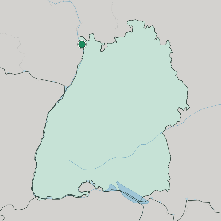 Map showing Mannheim — In Baden-Württemberg