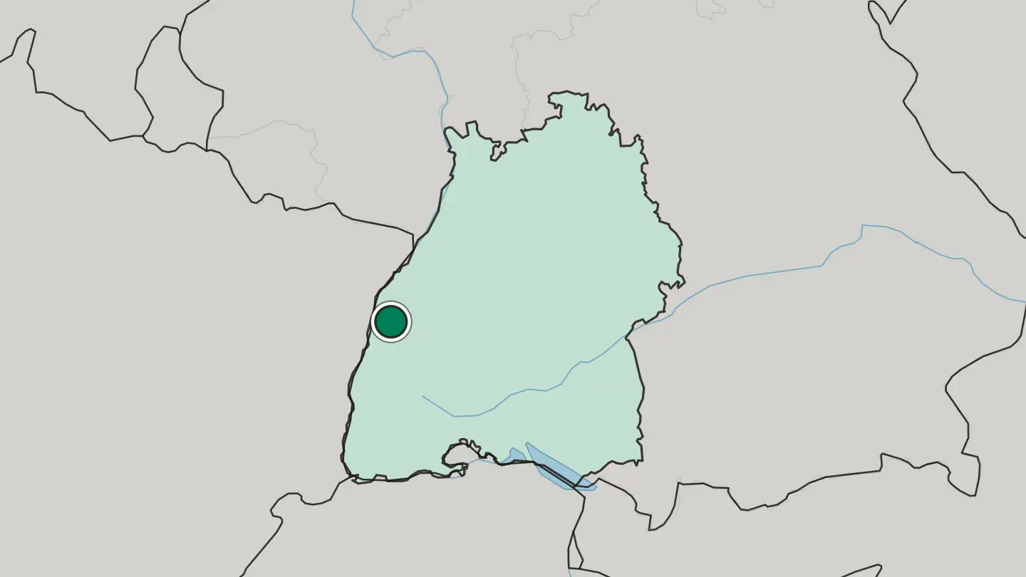 Map of Offenburg in Germany