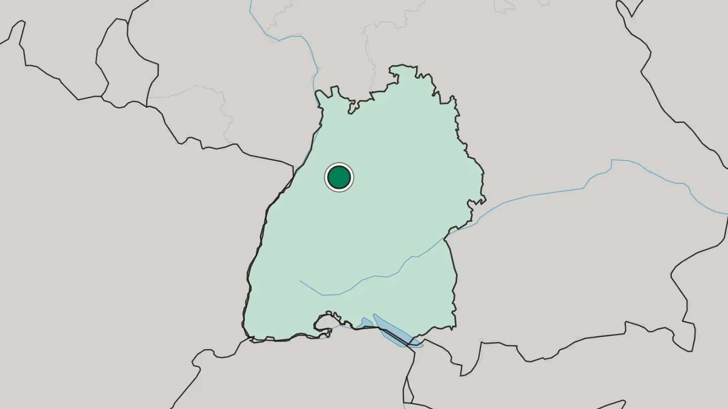 Map of Pforzheim in Germany